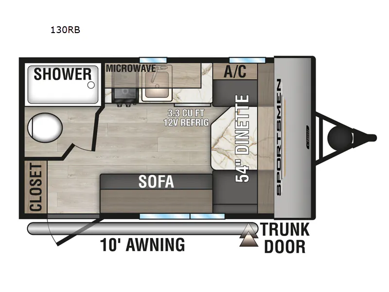 2025 K-Z Sportsmen Classic 130RB - Floor plan