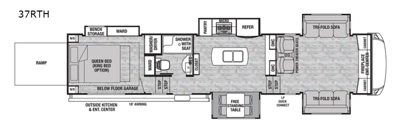 2019 Forest River Cedar Creek Silverback 37RTH - Floor plan