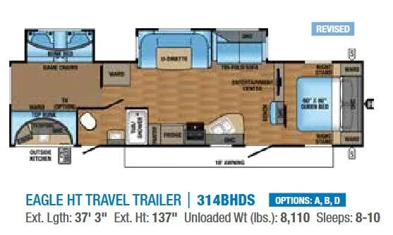 Jayco Eagle HT 314BHDS floor plan