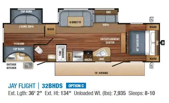 Jayco Jay Flight 32BHDS floor plan