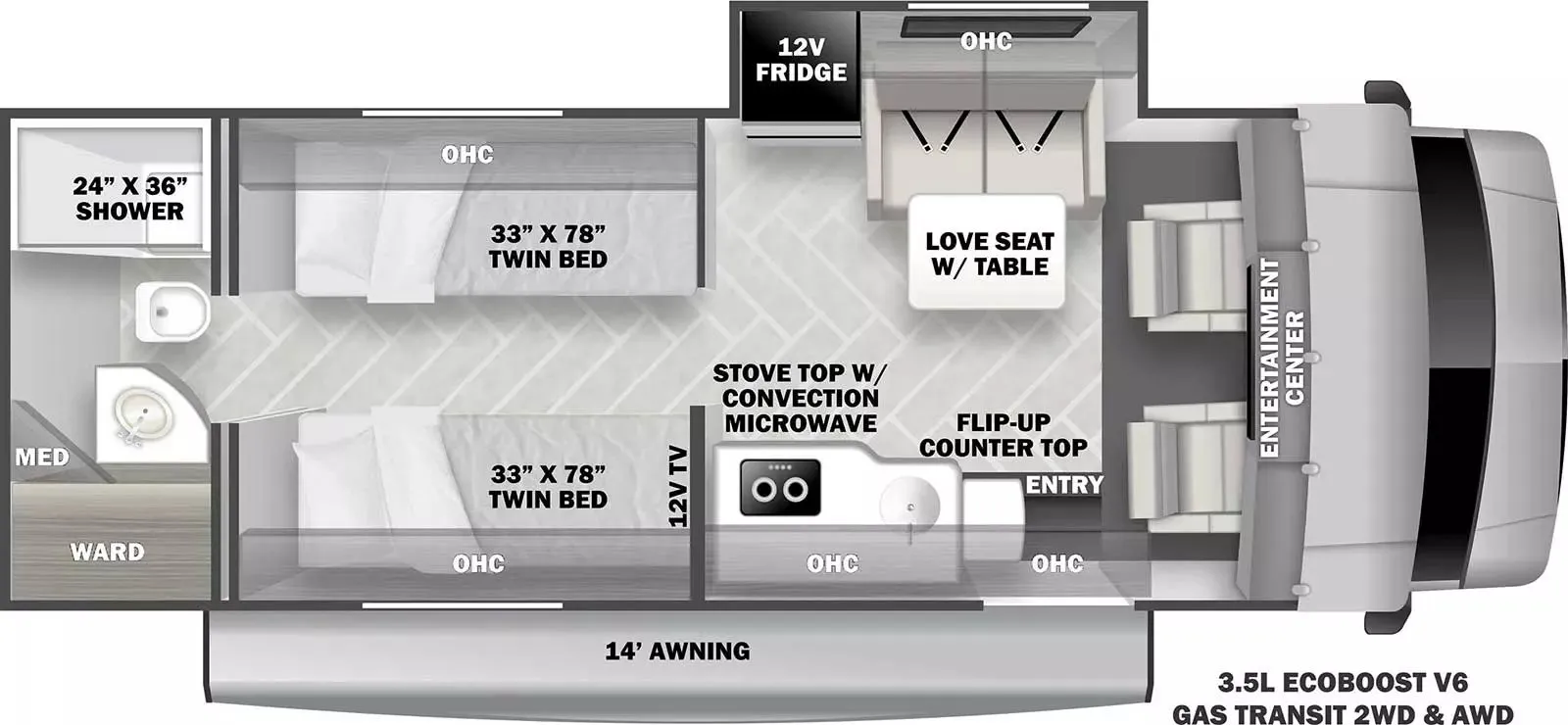 Forest River Sunseeker TS2370 floor plan