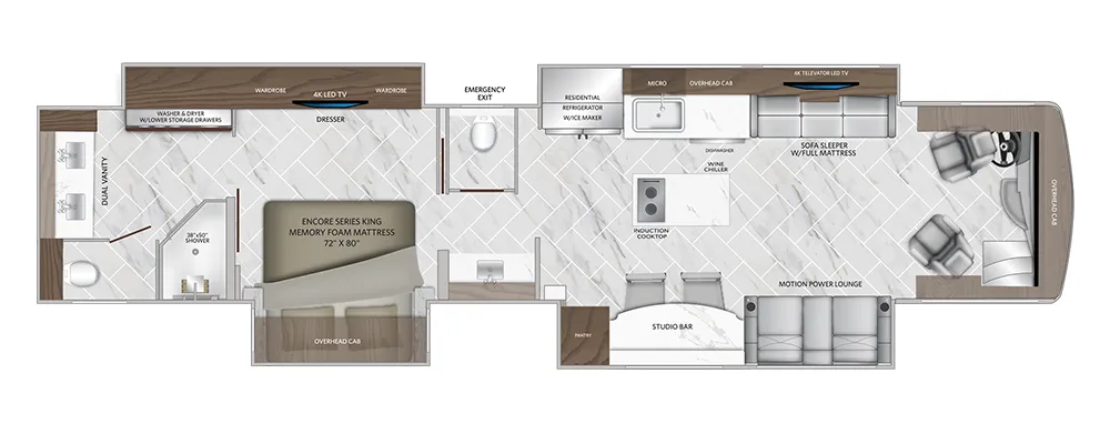 American Coach American Eagle 45E floor plan
