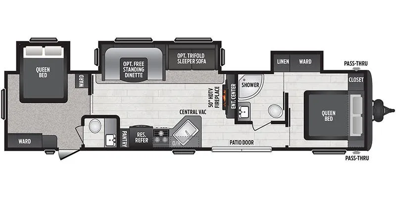 Keystone Hideout 38FQTS floor plan