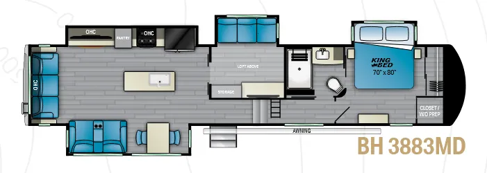 2022 Heartland Bighorn 3883MD - Floor plan
