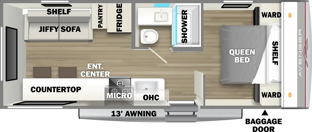 2025 Prime Time Avenger 22MKLE floor plan