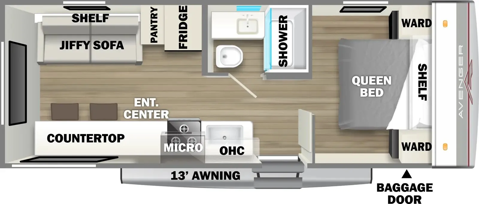 2025 Prime Time Avenger 22MKLE - Floor plan