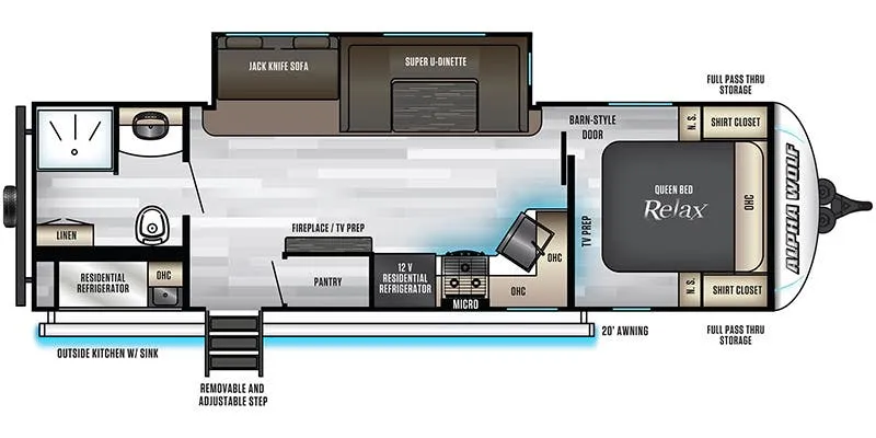 2022 Forest River Cherokee Alpha Wolf 26RB-L floor plan