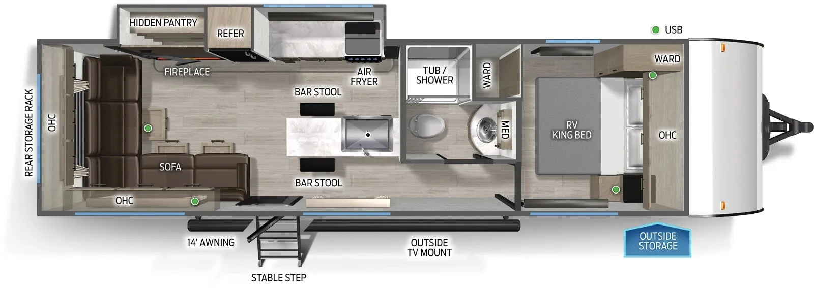 Forest River Cascade 27LHC floor plan