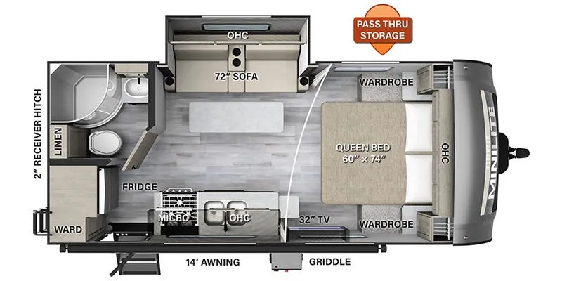 2024 Forest River Rockwood Mini Lite 2109S - Floor plan