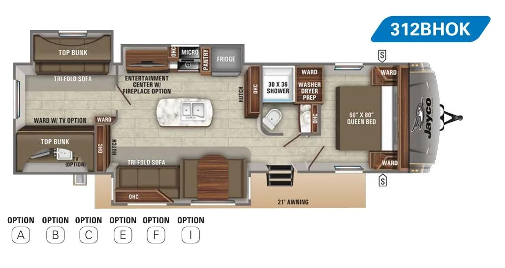 Jayco Eagle HT 312BHOK floor plan
