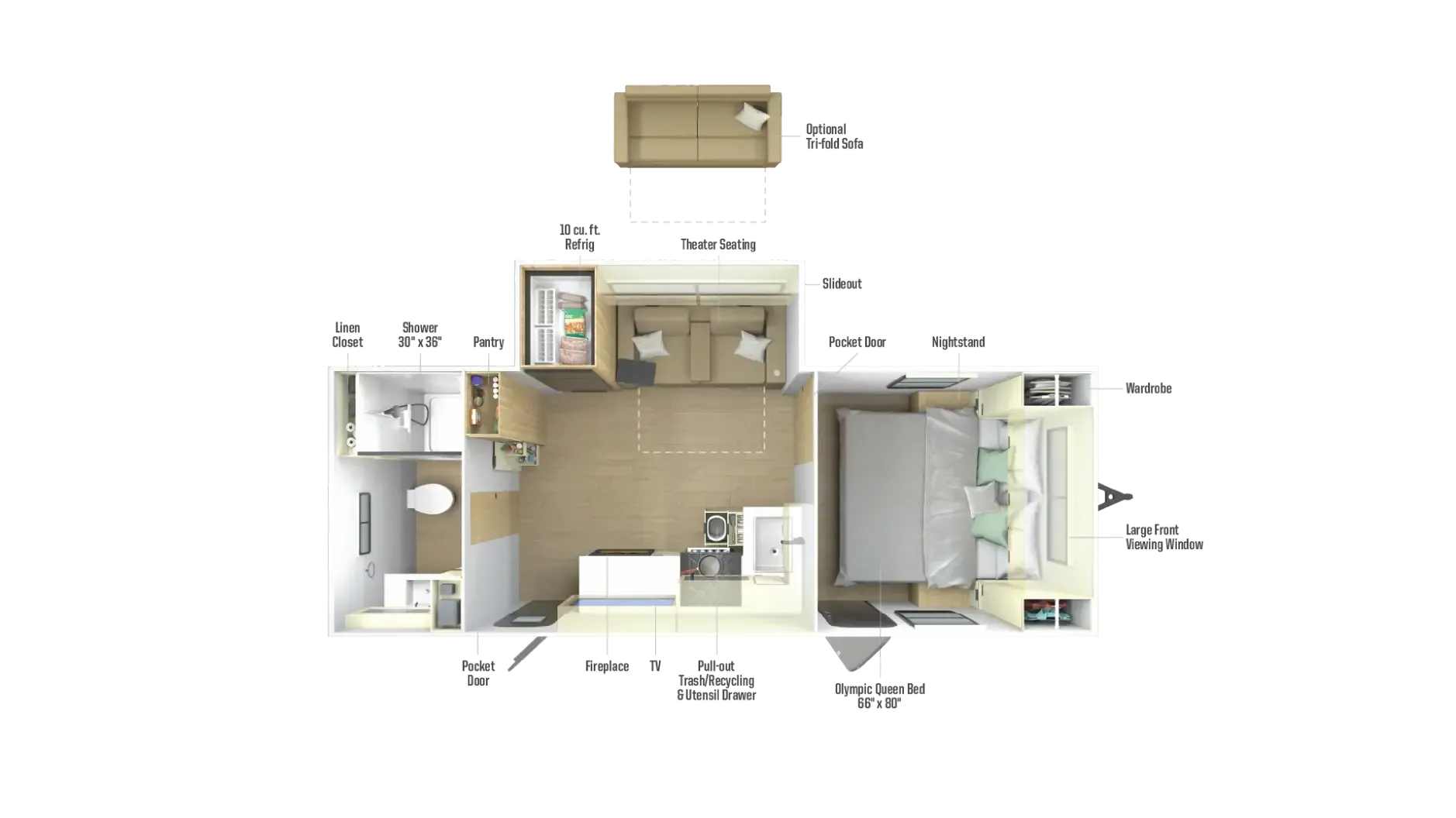 Winnebago Thrive 22RBS floor plan