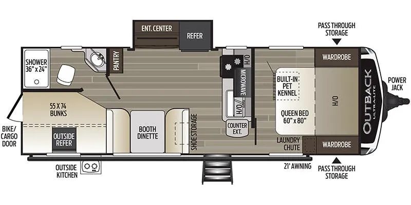 2021 Keystone Outback Ultra-Lite 244UBH - Floor plan
