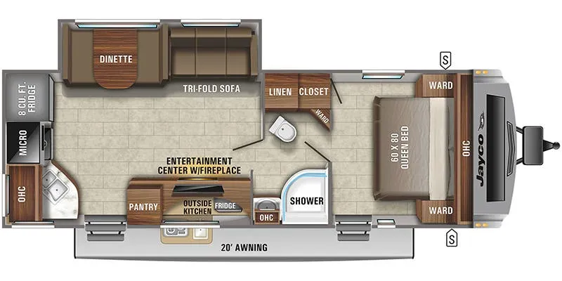 2021 Jayco White Hawk 26RK - Floor plan