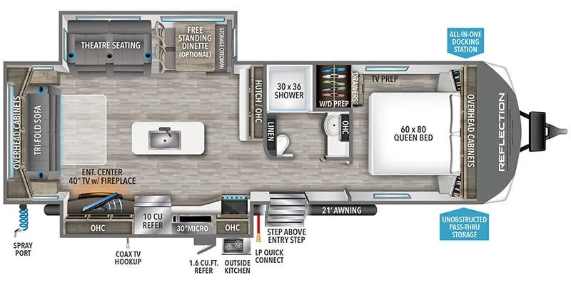 2024 Grand Design Reflection 297RSTS floor plan
