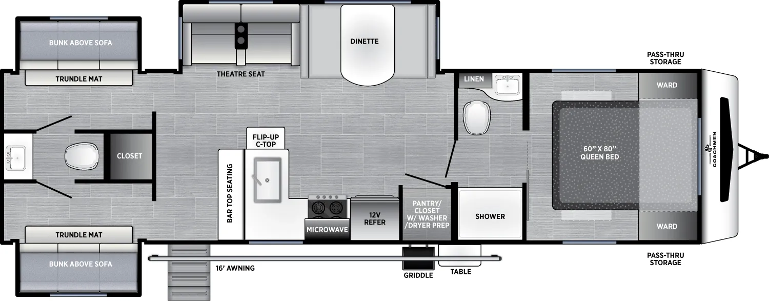 2026 Coachmen Freedom Express Liberty Edition 330BHJJ - Floor plan