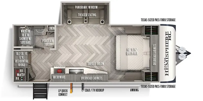 Forest River Salem Hemisphere Lite 19RBHL floor plan