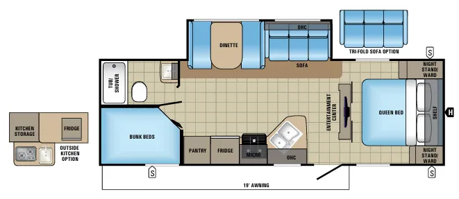 2017 Jayco Jay Feather 25BH floor plan