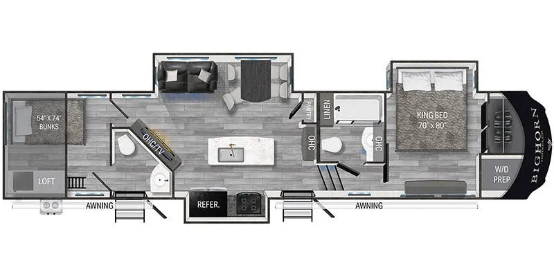 Heartland Bighorn Traveler BHTR 37 TB floor plan