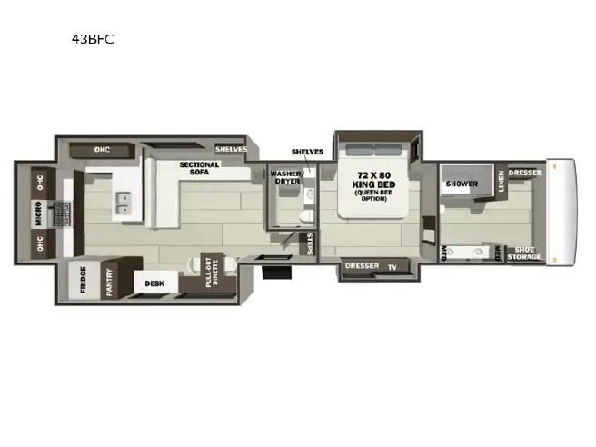 2027 Forest River RiverStone 43BFC - Floor plan