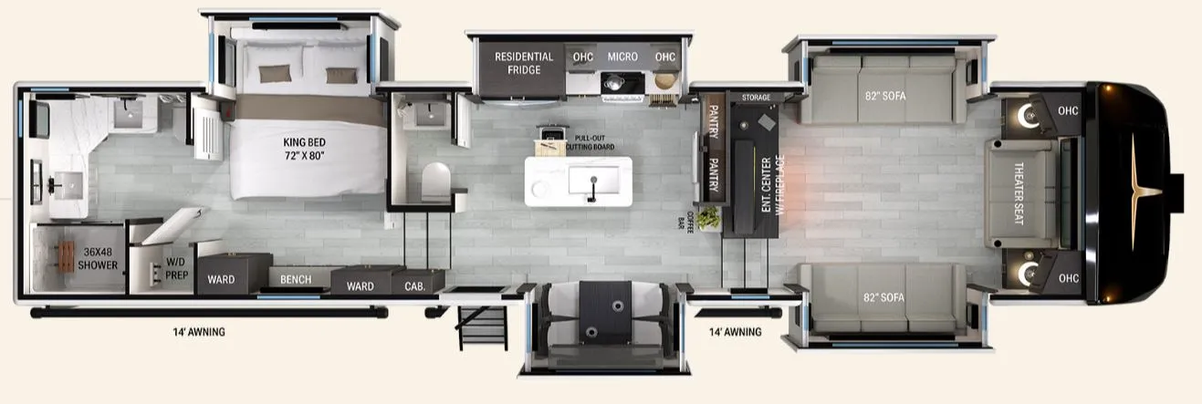 2026 Heartland Bighorn 39FL - Floor plan