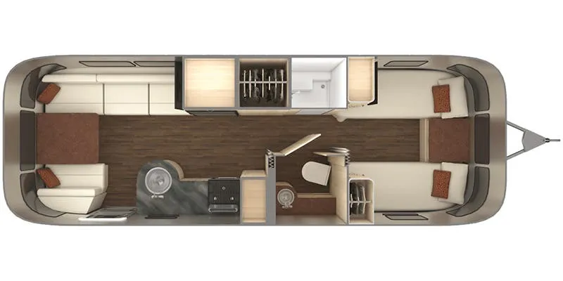 Airstream International 27FB Twin floor plan