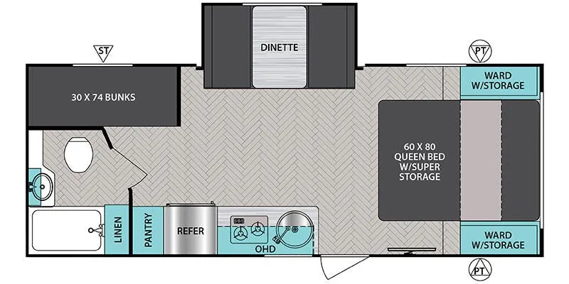 2021 Forest River IBEX 20BHS - Floor plan