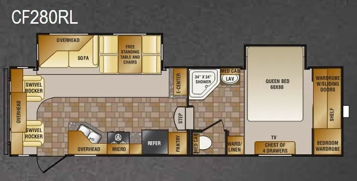 CrossRoads Cruiser Sahara CF280RL floor plan