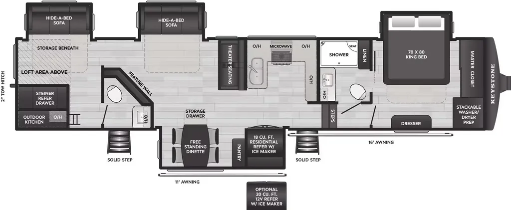 2026 Keystone Alpine Avalanche Edition 380LT floor plan