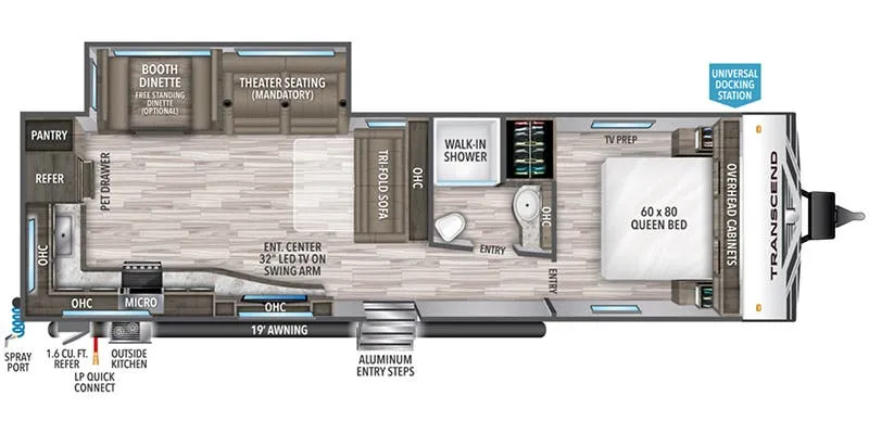 2018 Grand Design Transcend 28MKS - Floor plan