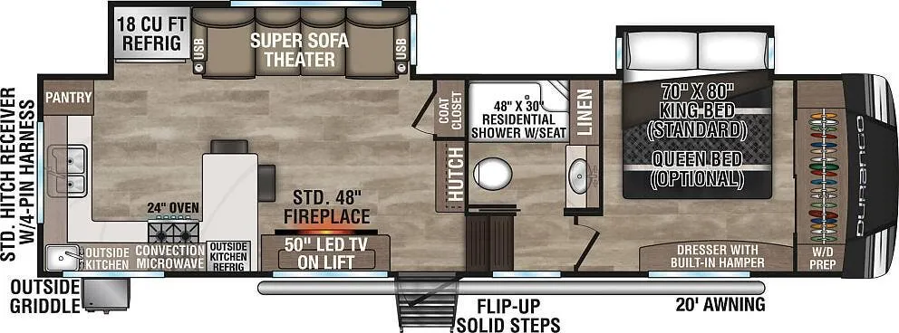 K-Z Durango D280RKD floor plan