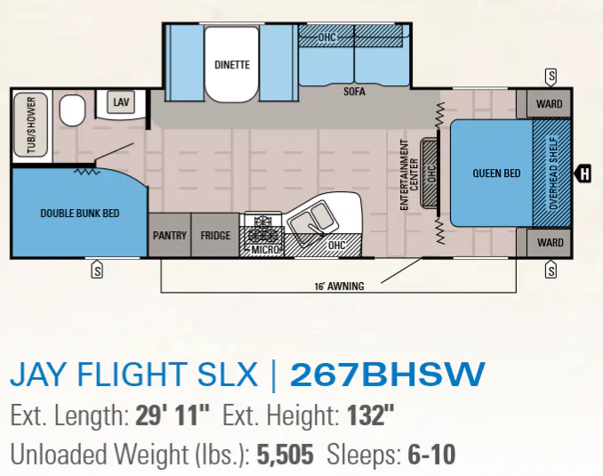 2015 Jayco Jay Flight SLX 267BHSW floor plan
