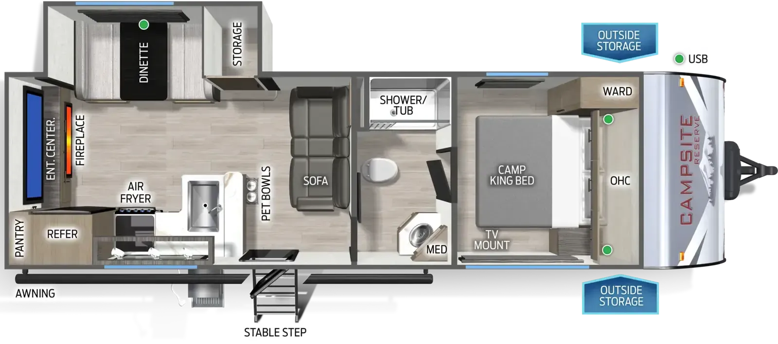 2026 Forest River Campsite Reserve 23JW - Floor plan