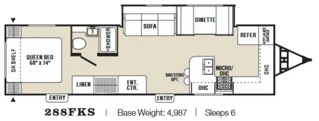 2007 Coachmen Captiva Ultra Lite 288FKS floor plan