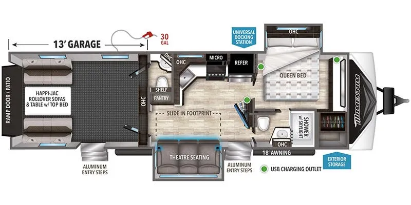 2023 Grand Design Momentum G-Class 31G floor plan