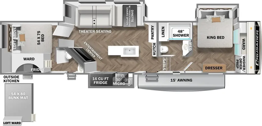 2025 Prime Time Crusader 395BHL floor plan