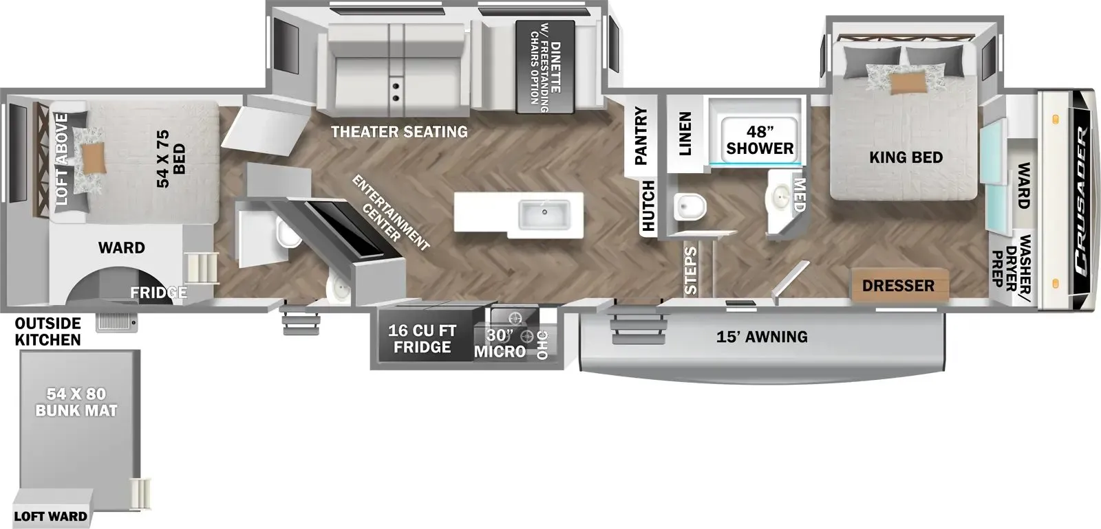 2025 Prime Time Crusader 395BHL - Floor plan