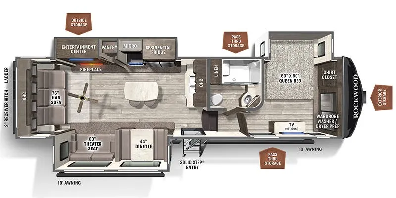 Forest River Rockwood Ultra Lite 2893BS floor plan
