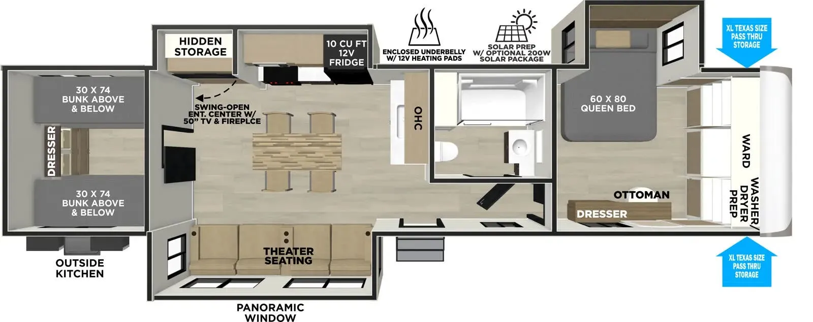 2026 Forest River Wildwood Heritage Glen 301FAM - Floor plan