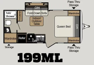 Keystone Passport Express 199ML floor plan