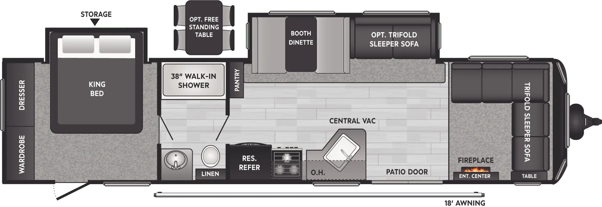 Keystone Hideout 38FDDS floor plan