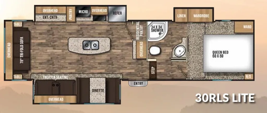 2018 Coachmen Chaparral Lite 30RLS floor plan
