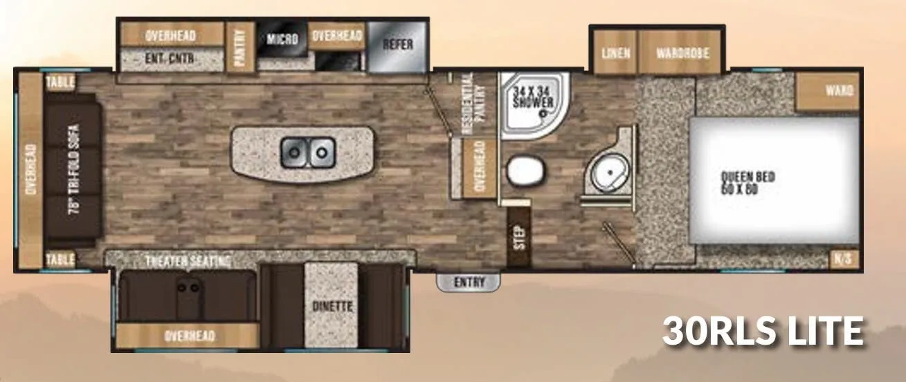 2018 Coachmen Chaparral Lite 30RLS - Floor plan