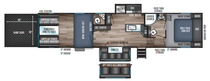 2019 Forest River Cherokee Wolf Pack 325PACK13 floor plan