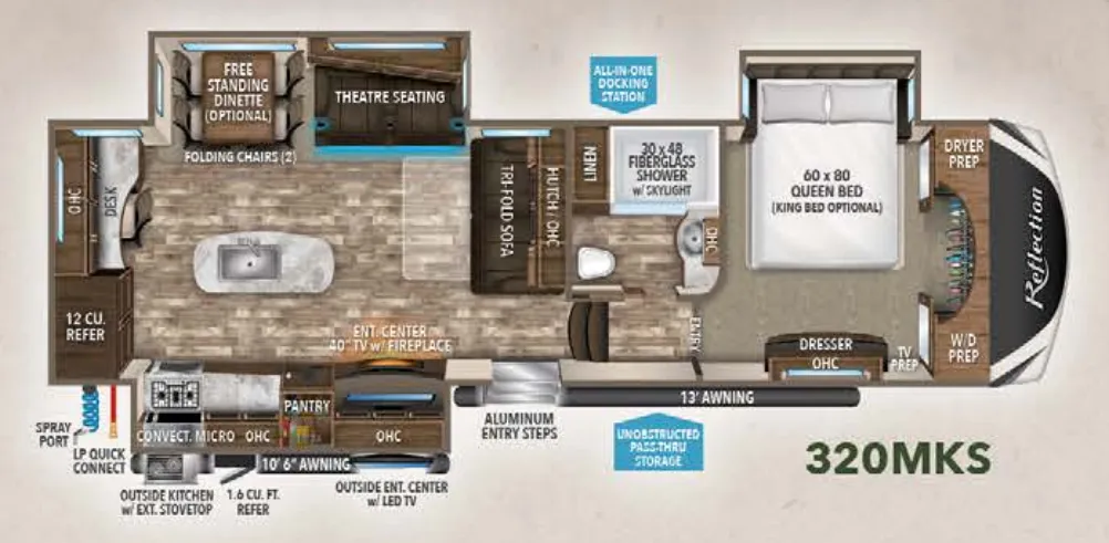 2019 Grand Design Reflection 320MKS - Floor plan
