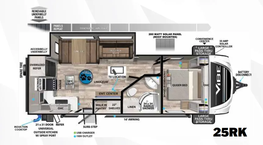 Forest River Vibe 25RK floor plan