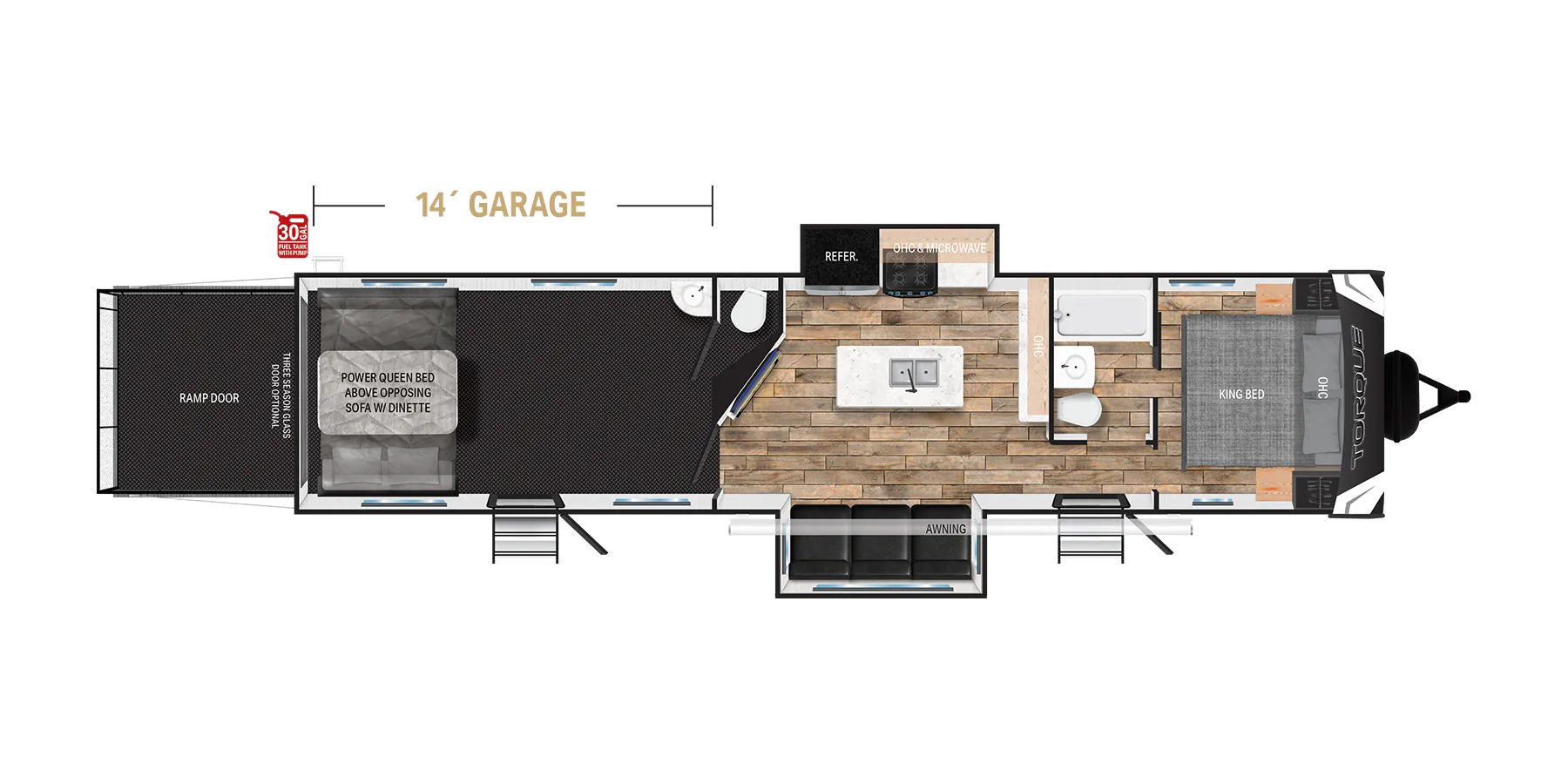 Heartland Torque T374 floor plan