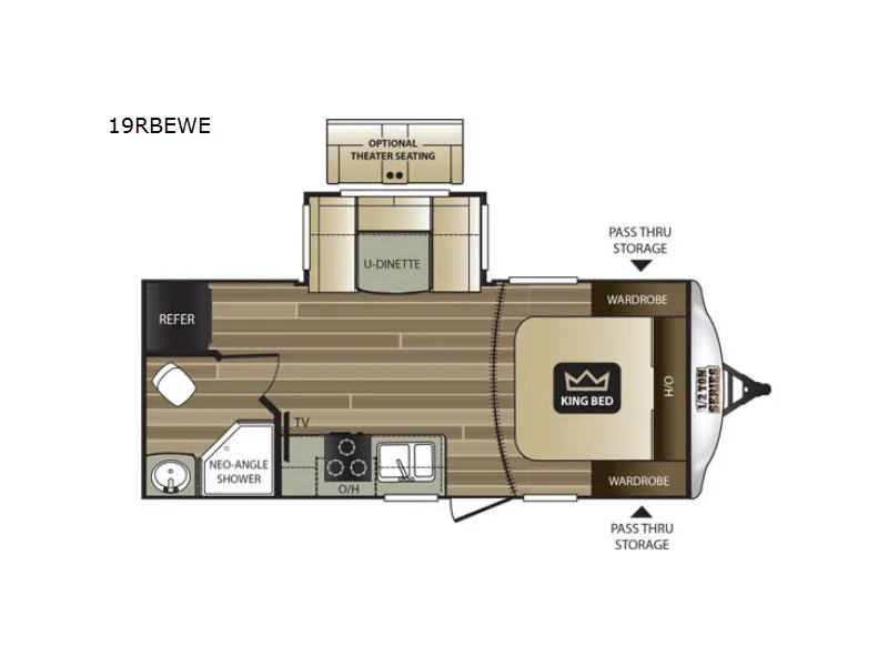 2018 Keystone RV Cougar Half-Ton Series 19RBEWE - Floor plan