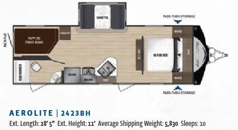 2018 Dutchmen Aerolite 2423BH floor plan