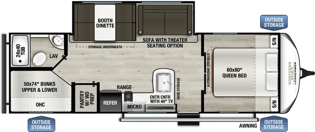2025 Coachmen Northern Spirit SE 26BH floor plan