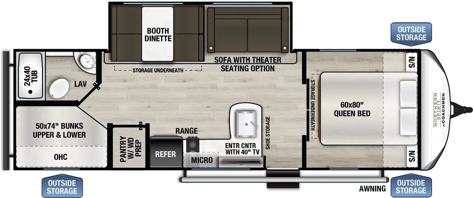 Coachmen Northern Spirit SE 26BH floor plan